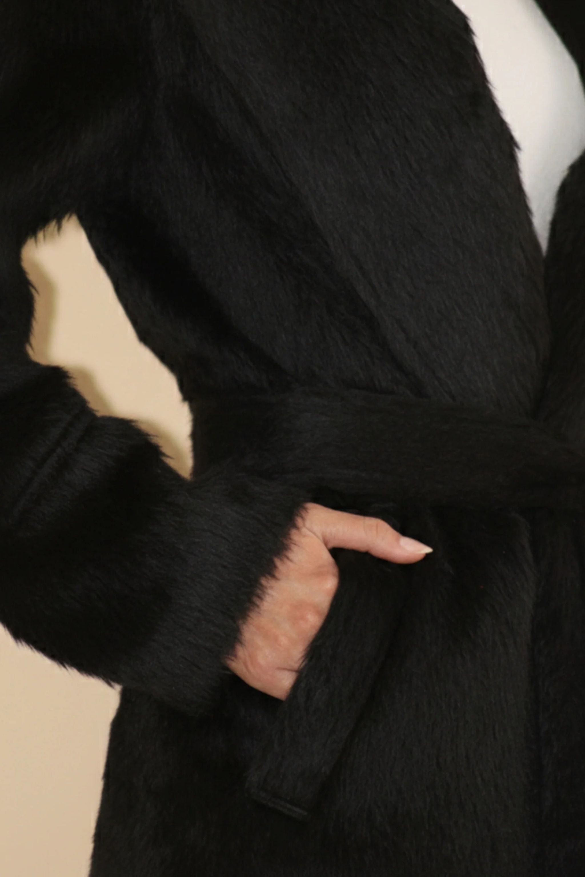 THE SURI BELTED COAT Andealpa Knitwear