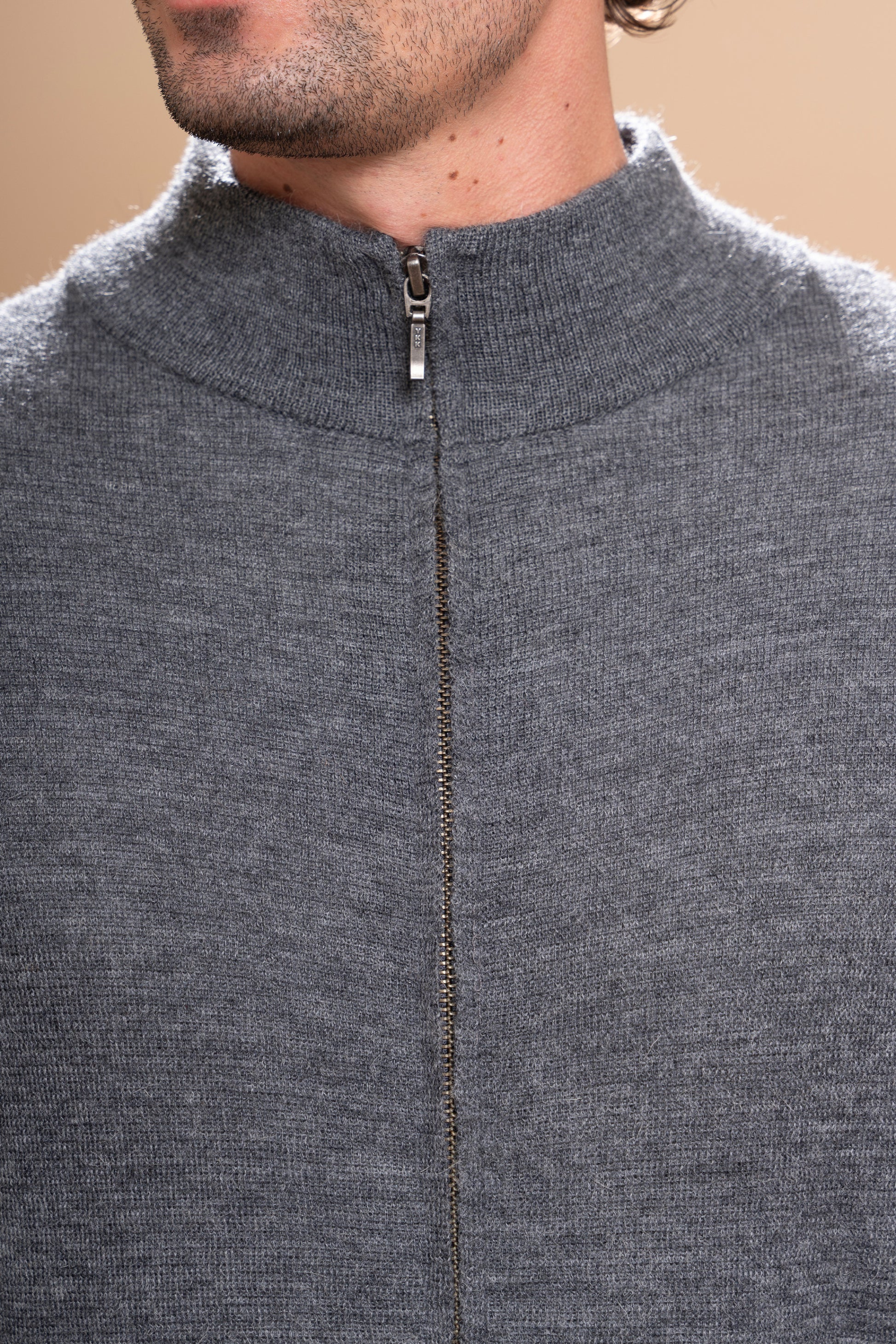 THE ALPACA ZIPPERED CARDIGAN Andealpa Knitwear