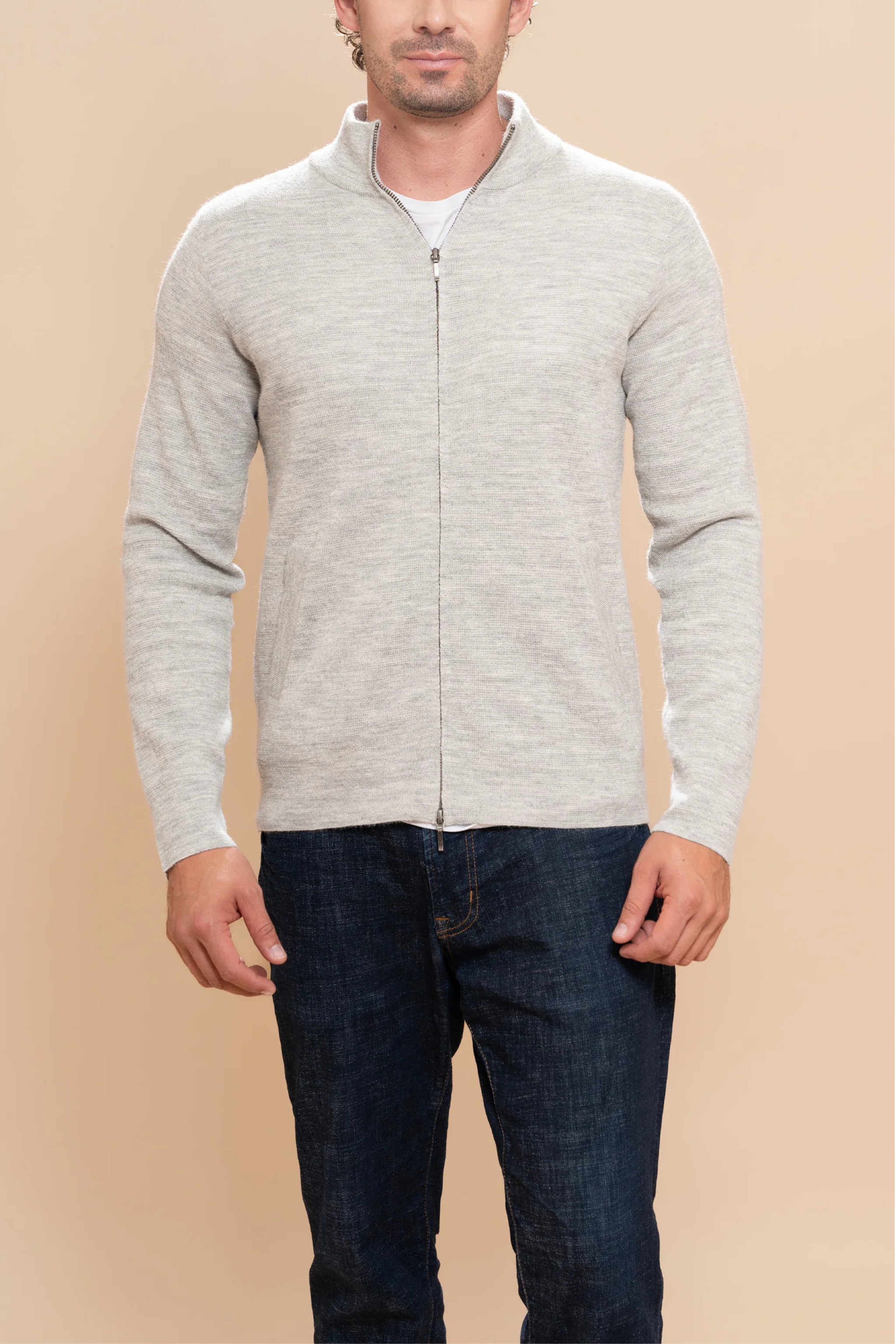 THE ALPACA ZIPPERED CARDIGAN Andealpa Knitwear