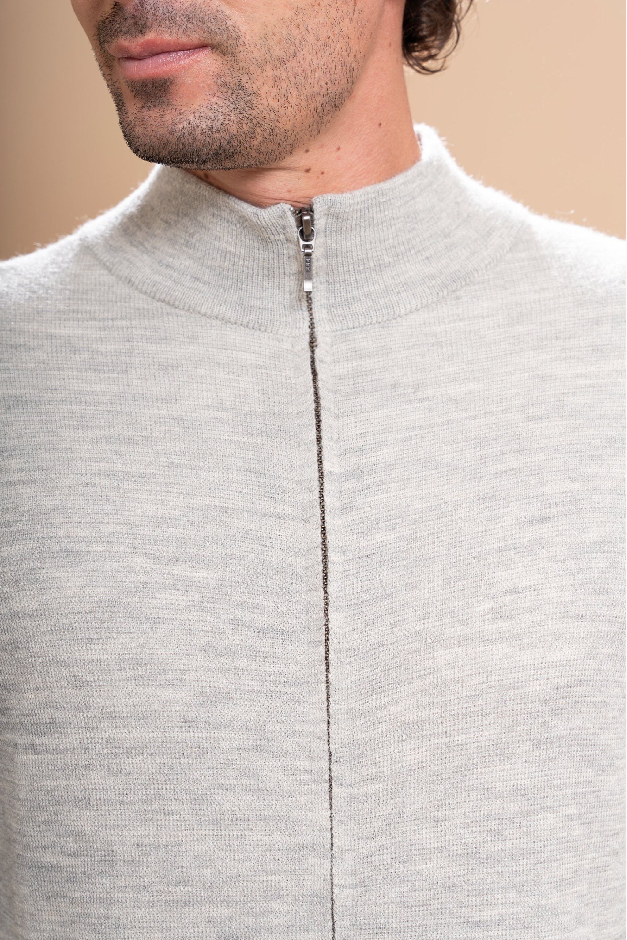 THE ALPACA ZIPPERED CARDIGAN Andealpa Knitwear