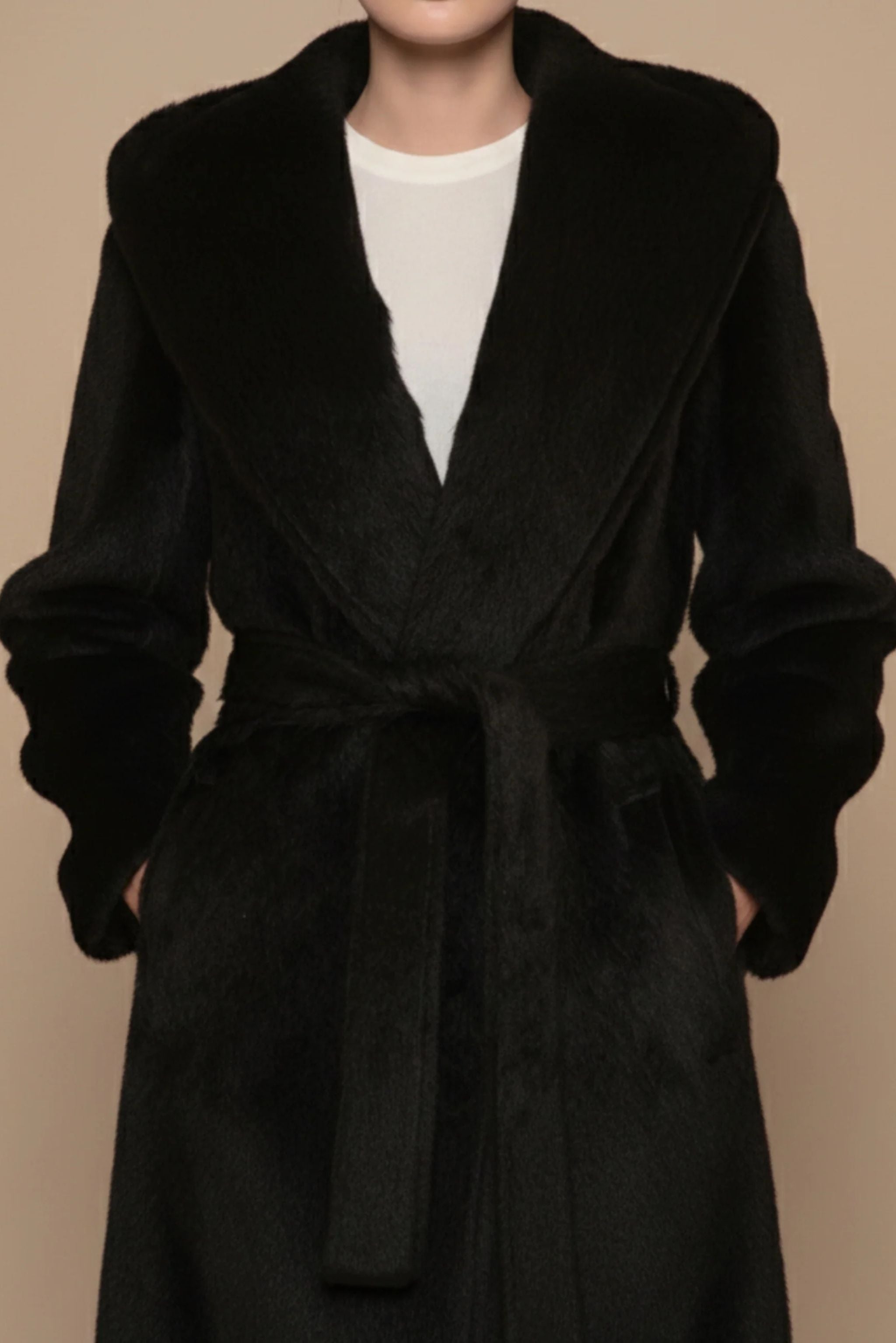 THE SURI BELTED COAT Andealpa Knitwear