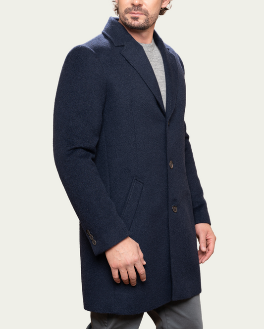 ALPACA COAT - NAVY BLUE