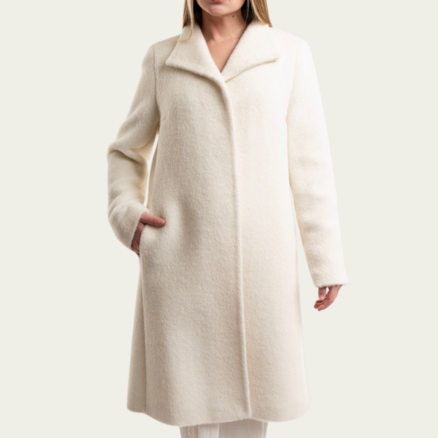 (W) Alpaca Coat - Ivory