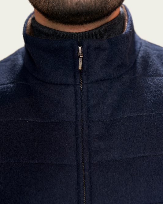 ALPACA VEST - NAVY BLUE
