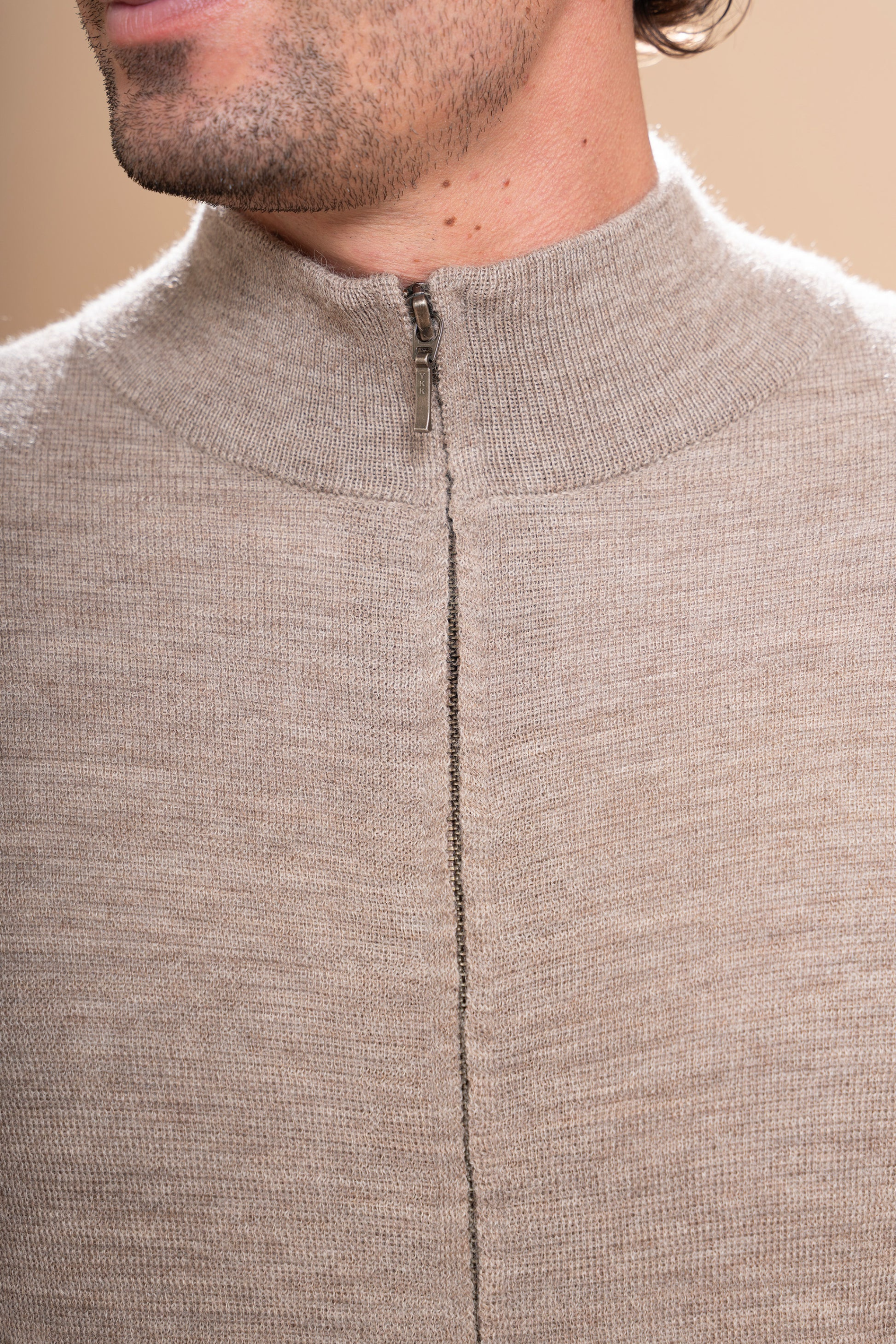 THE ALPACA ZIPPERED CARDIGAN Andealpa Knitwear