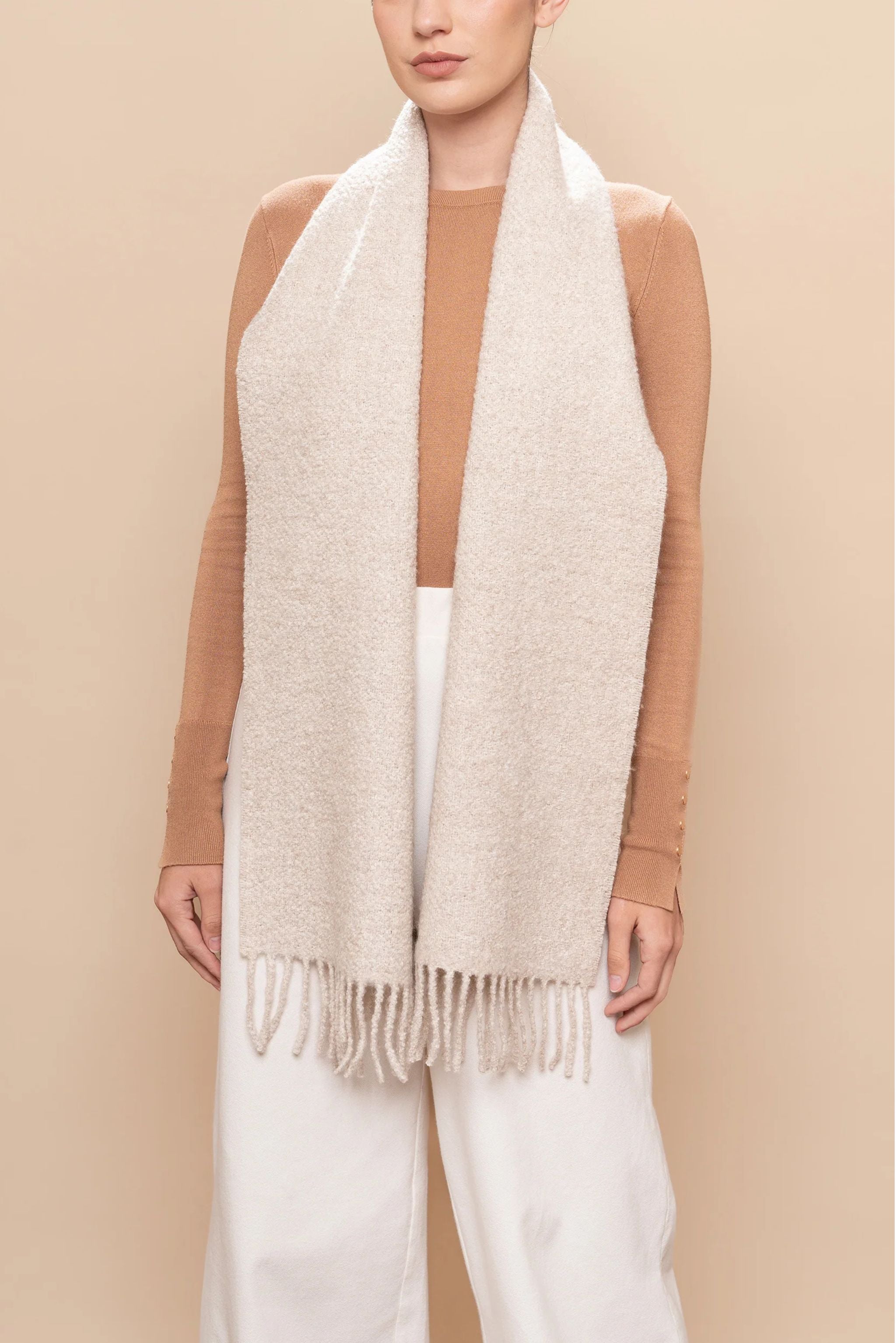 THE UNDYED BOUCLE SCARF - ANDEALPA